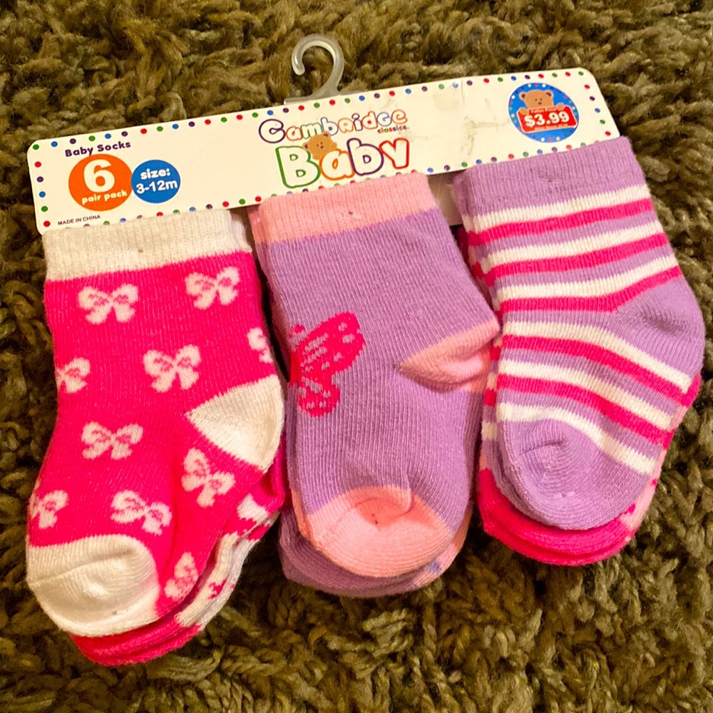 Cambridge Classics Baby girl socks, 6 pair, size 3-12 m